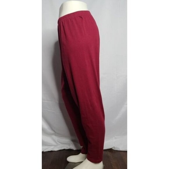 Vintage 80s 90s Deep Red Pull on Mid Rise Cigarette Pants - Picture 2 of 12